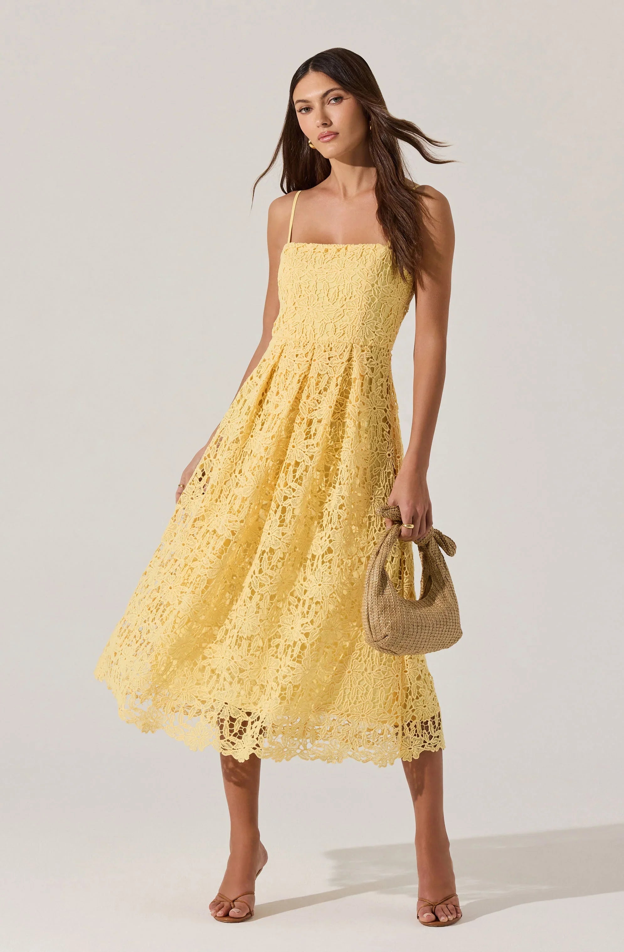 Lbruh Floral Lace Midi Dress
