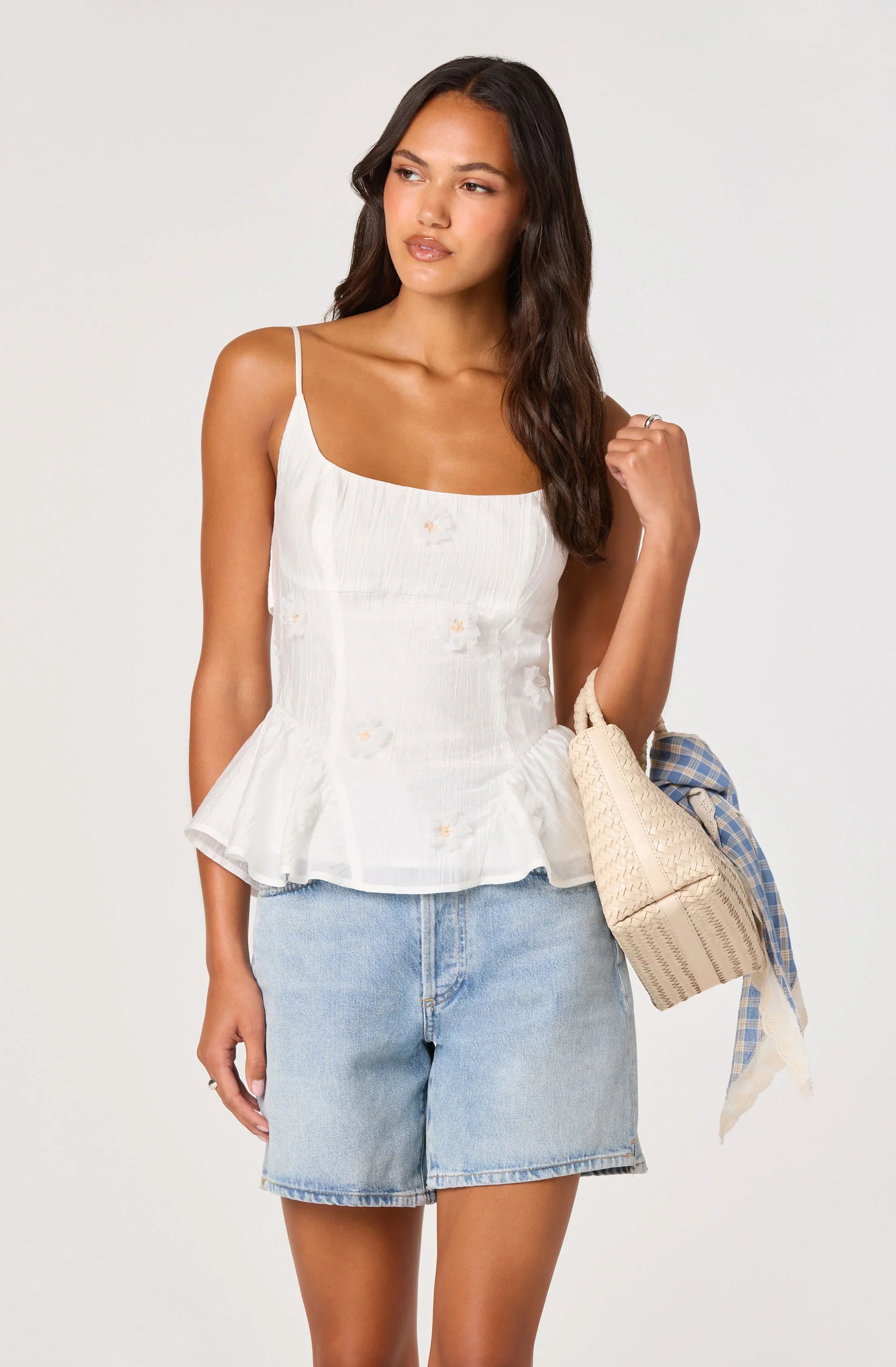 Inixyf Kassidy Floral Appliqué Peplum Top