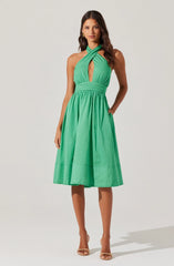 Lbruh Kalia Crossover Halter Mini Dress