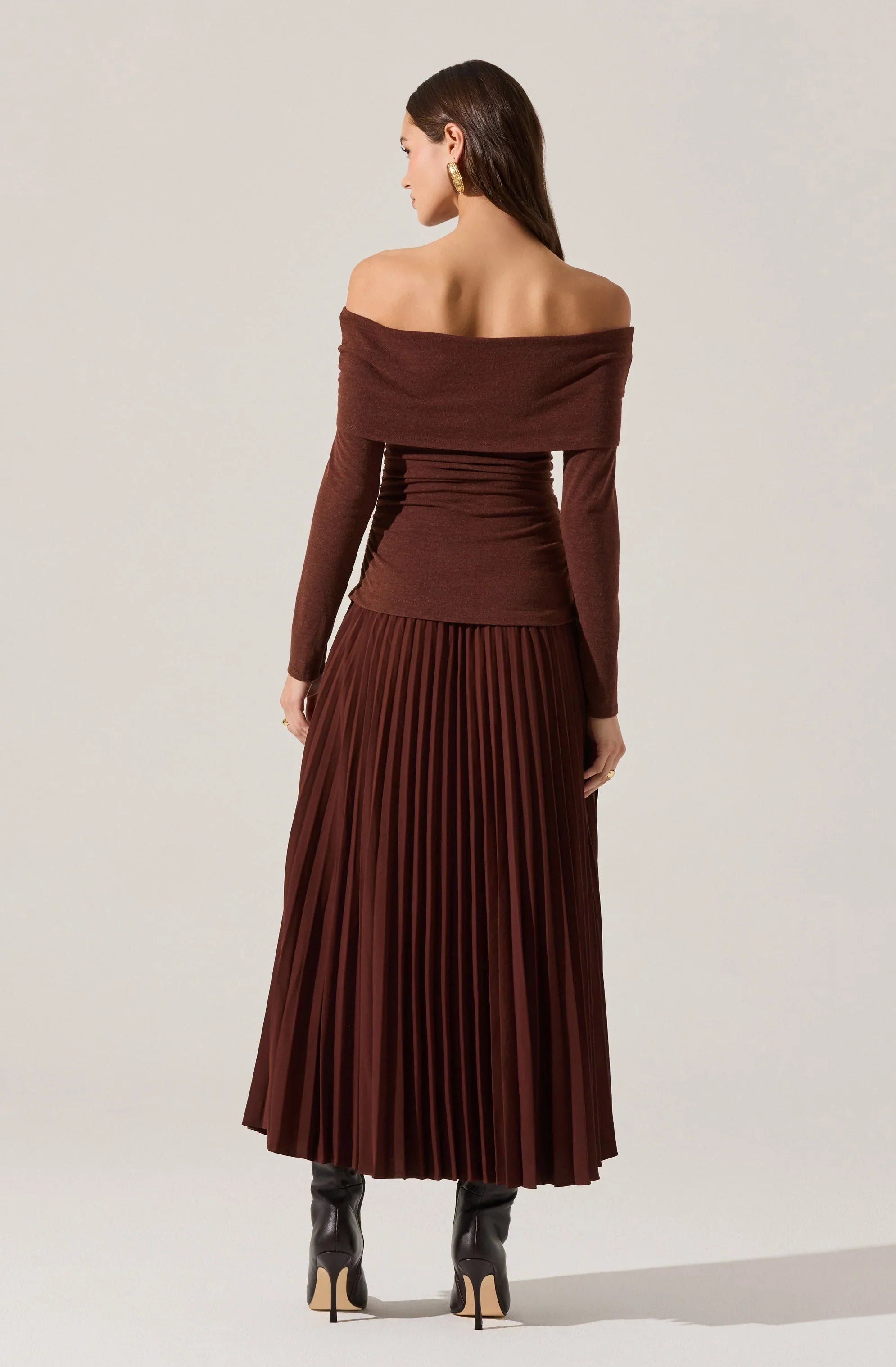 Lbruh Tanaia Pleated Mixed Media Maxi Dress