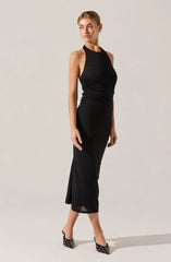 Lbruh Zaira Ruched Halter Midi Dress