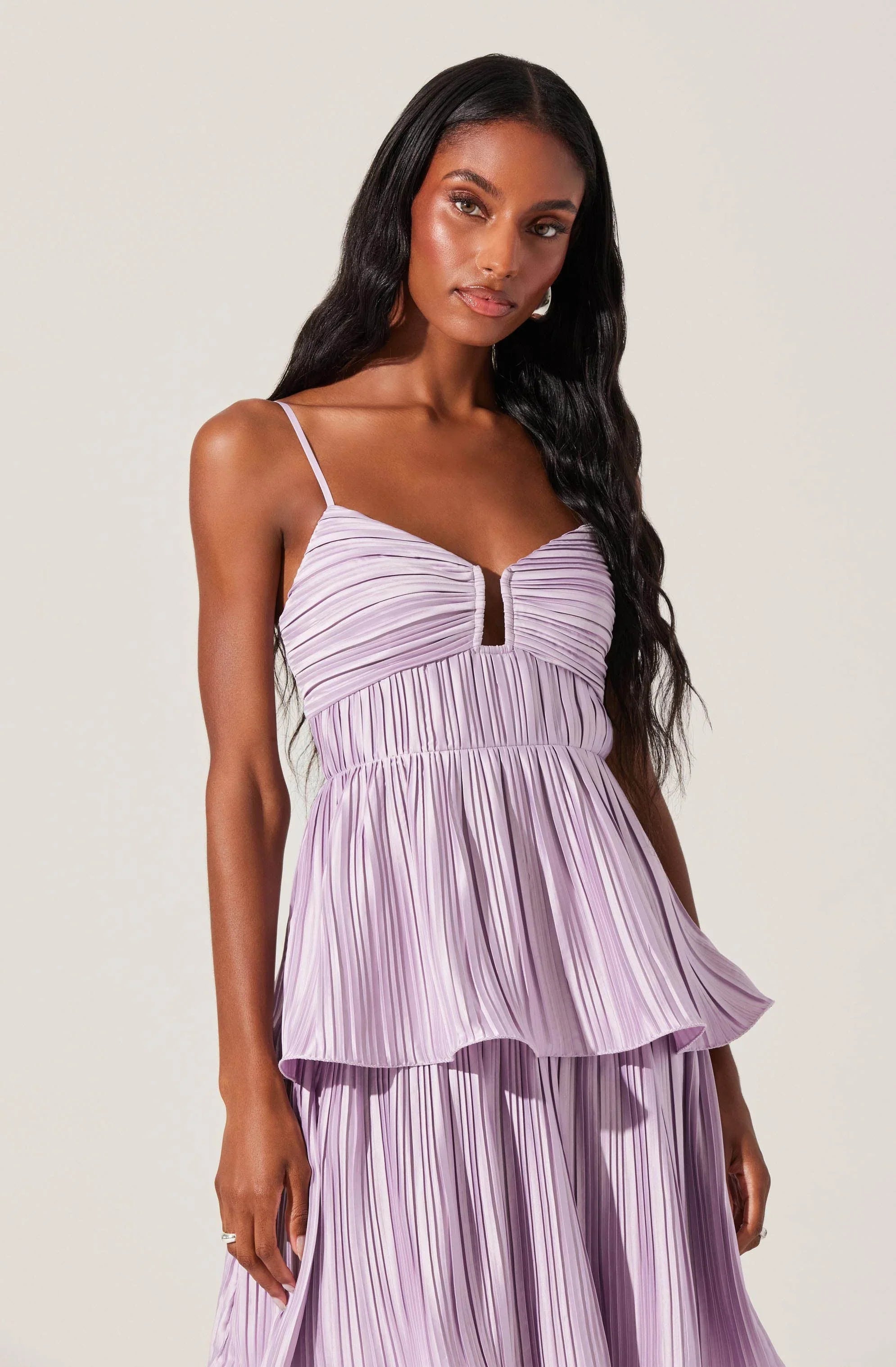 Inixyf Lupin Pleated Tiered Maxi Dress
