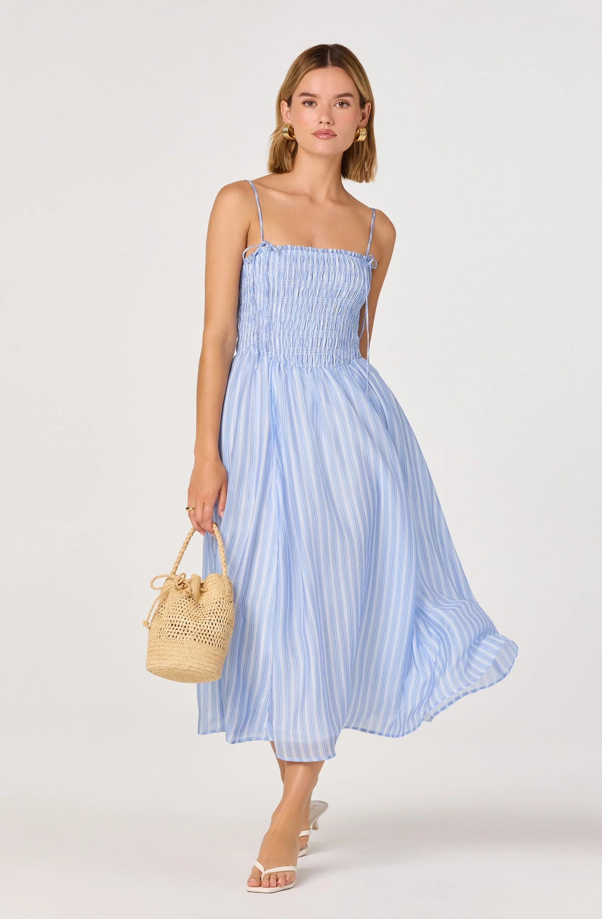 Inixyf Lahela Smocked Midi Dress
