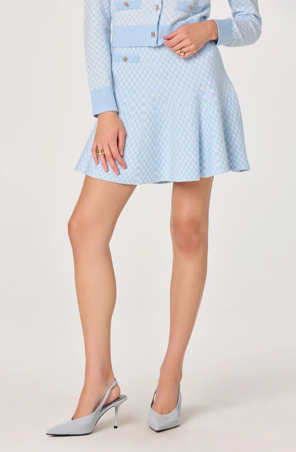 Inixyf Malvie Plaid Knit Mini Skirt