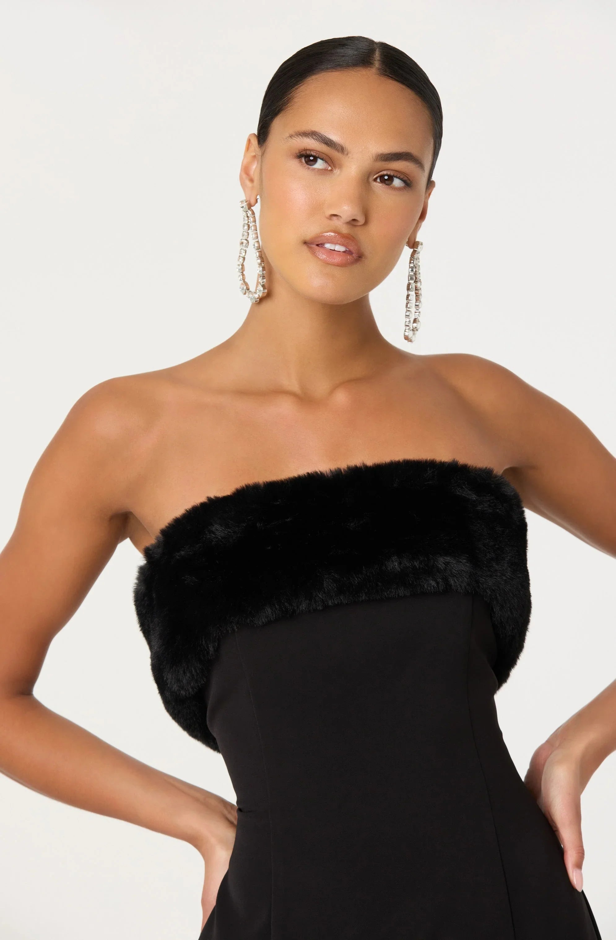 Lbruh Amya Strapless Faux Fur Dress