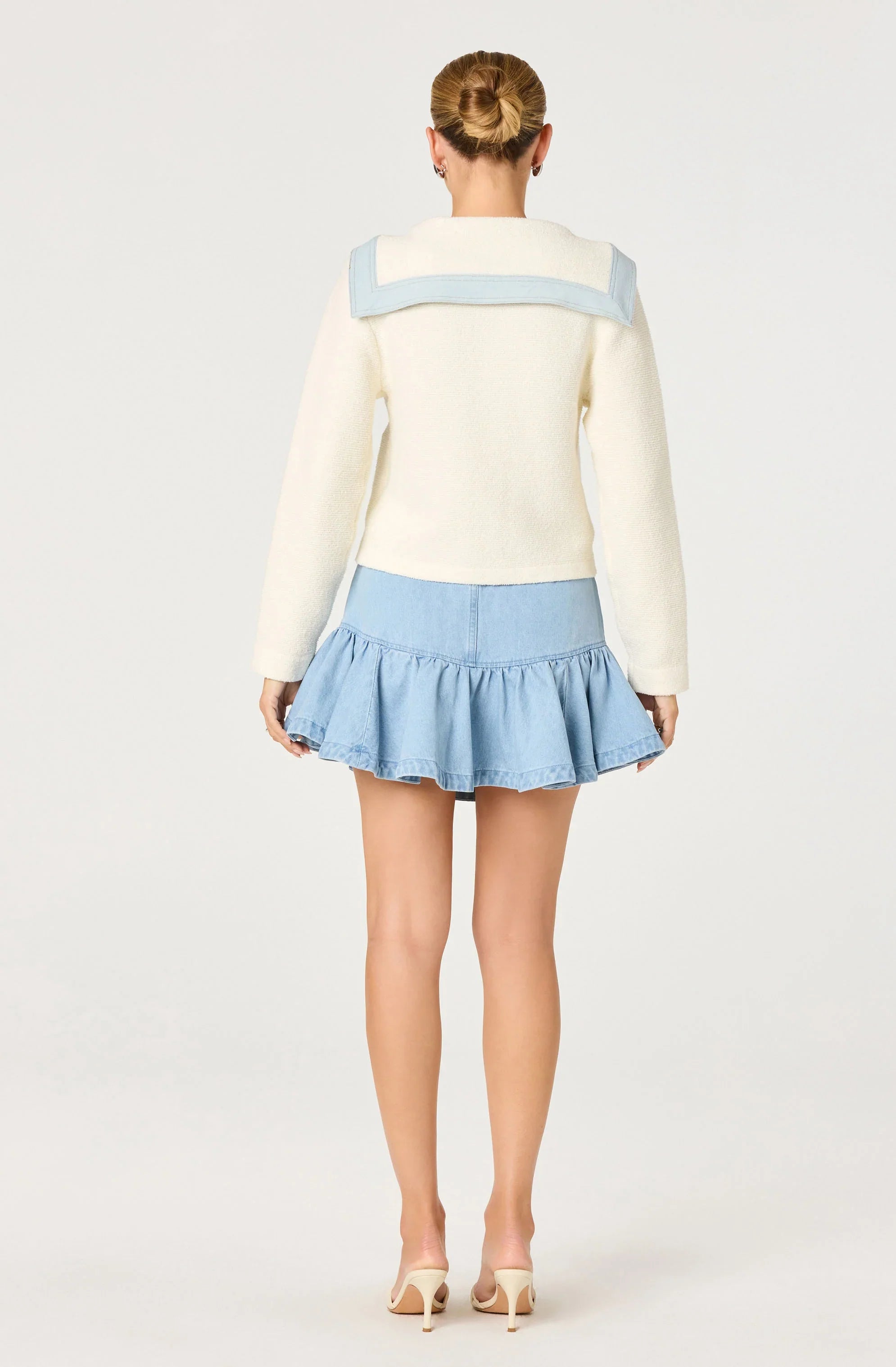 Inixyf Briley Terry Knit Denim Trim Cardigan