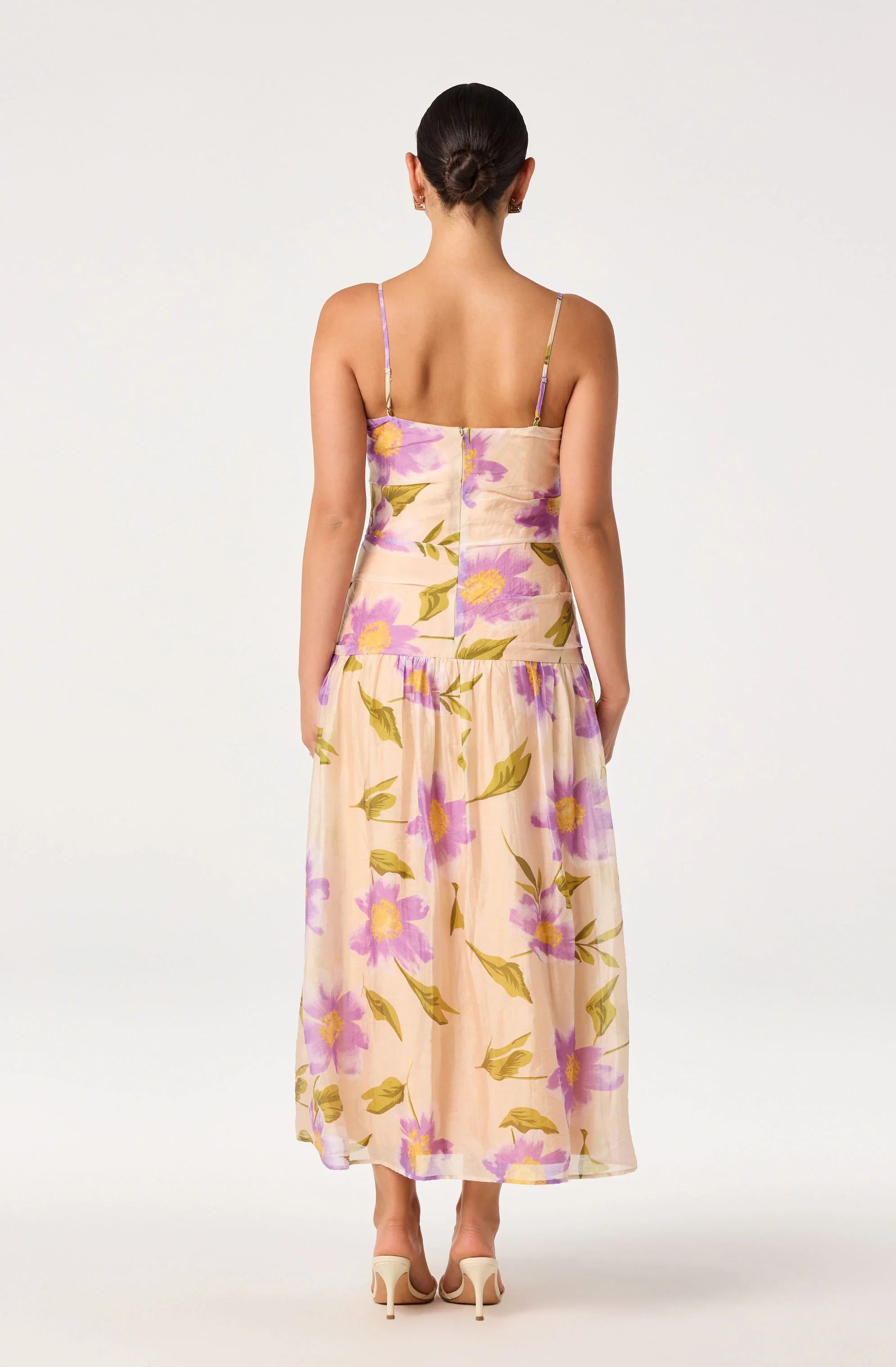 Inixyf Ava Floral Pleated Midi Dress