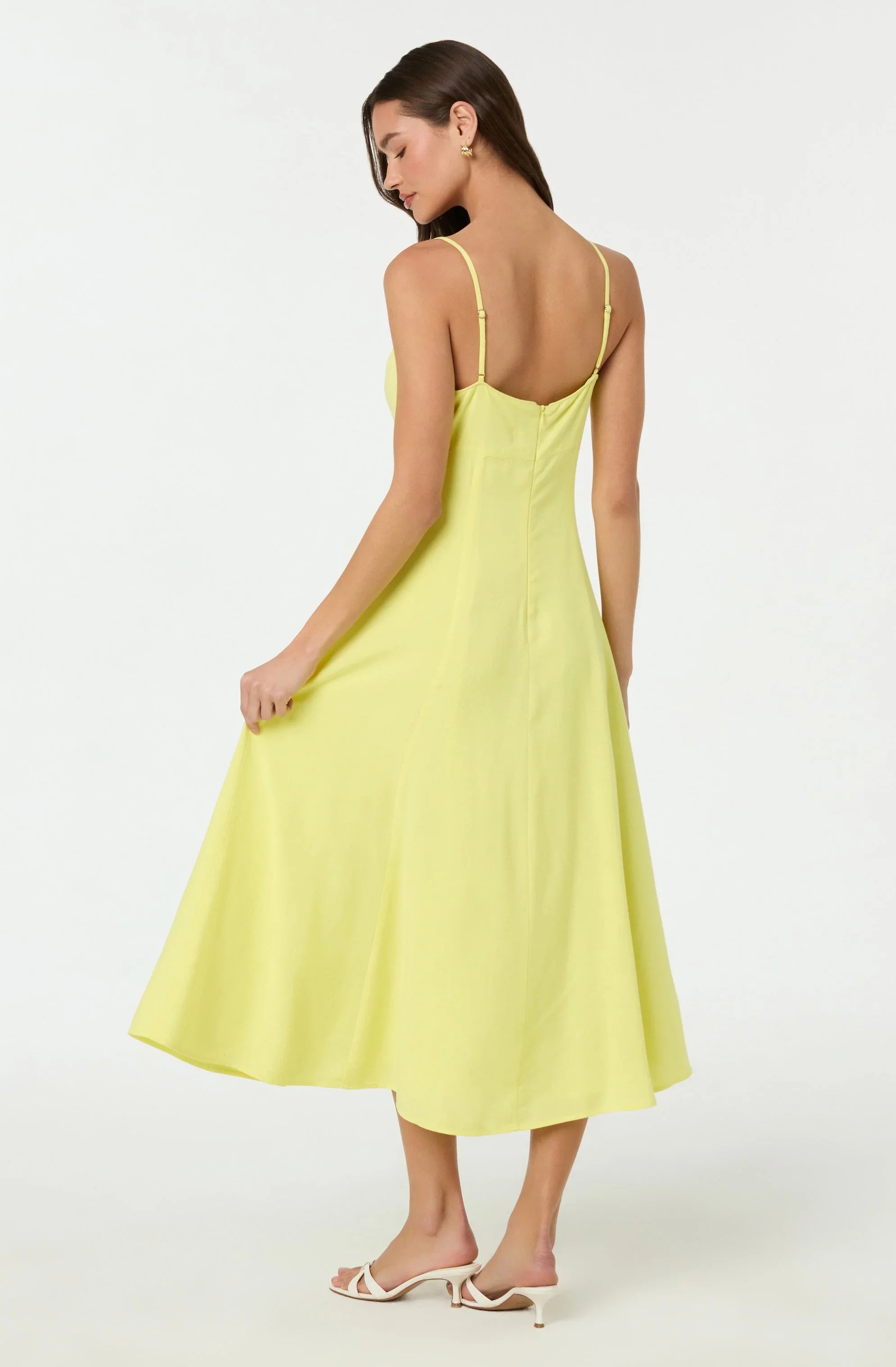 Lbruh Linen-Blend A-Line Midi Dress