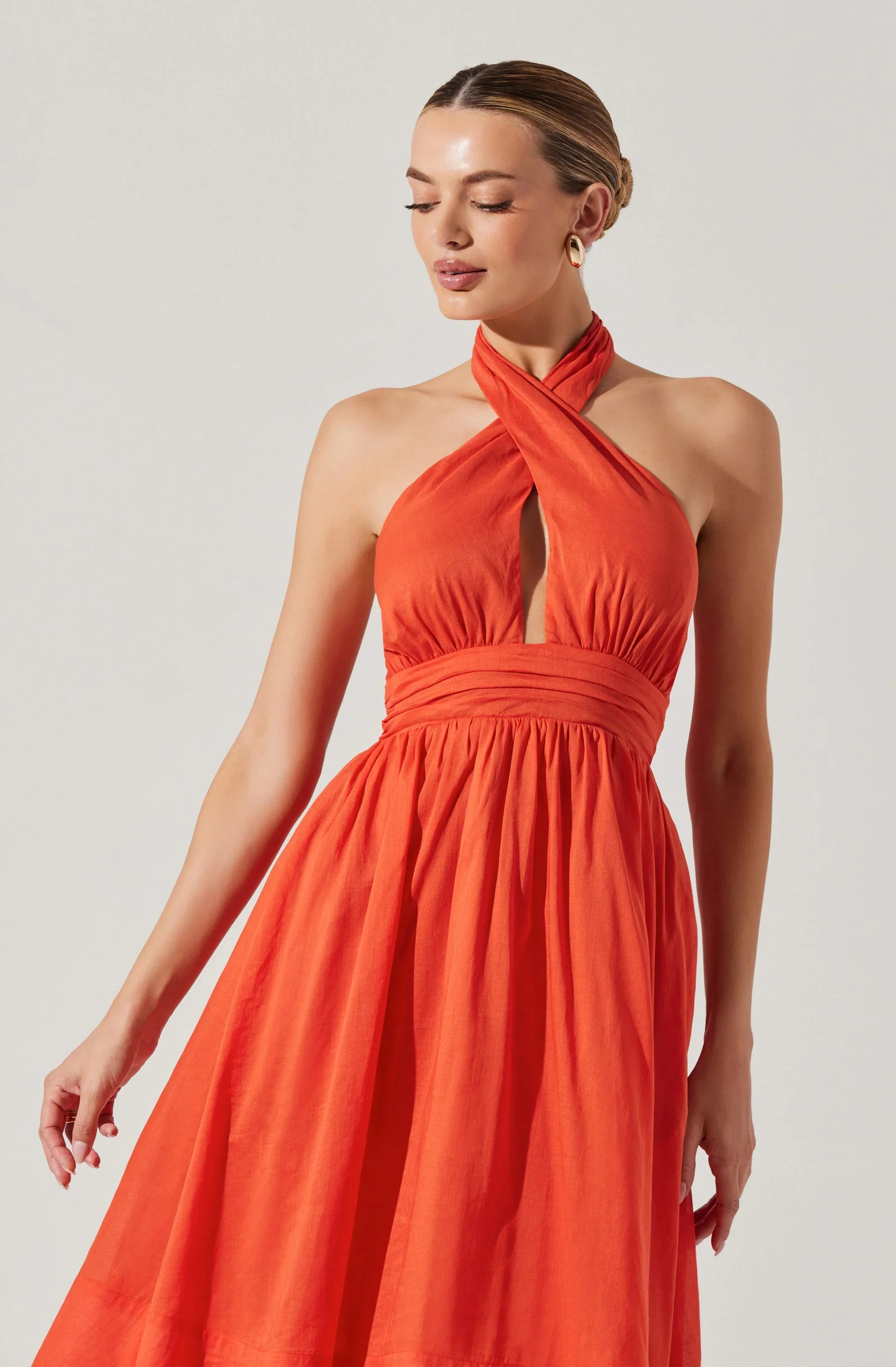 Lbruh Kalia Crossover Halter Mini Dress