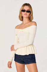 Inixyf Tiarra Off-Shoulder Peplum Sweater
