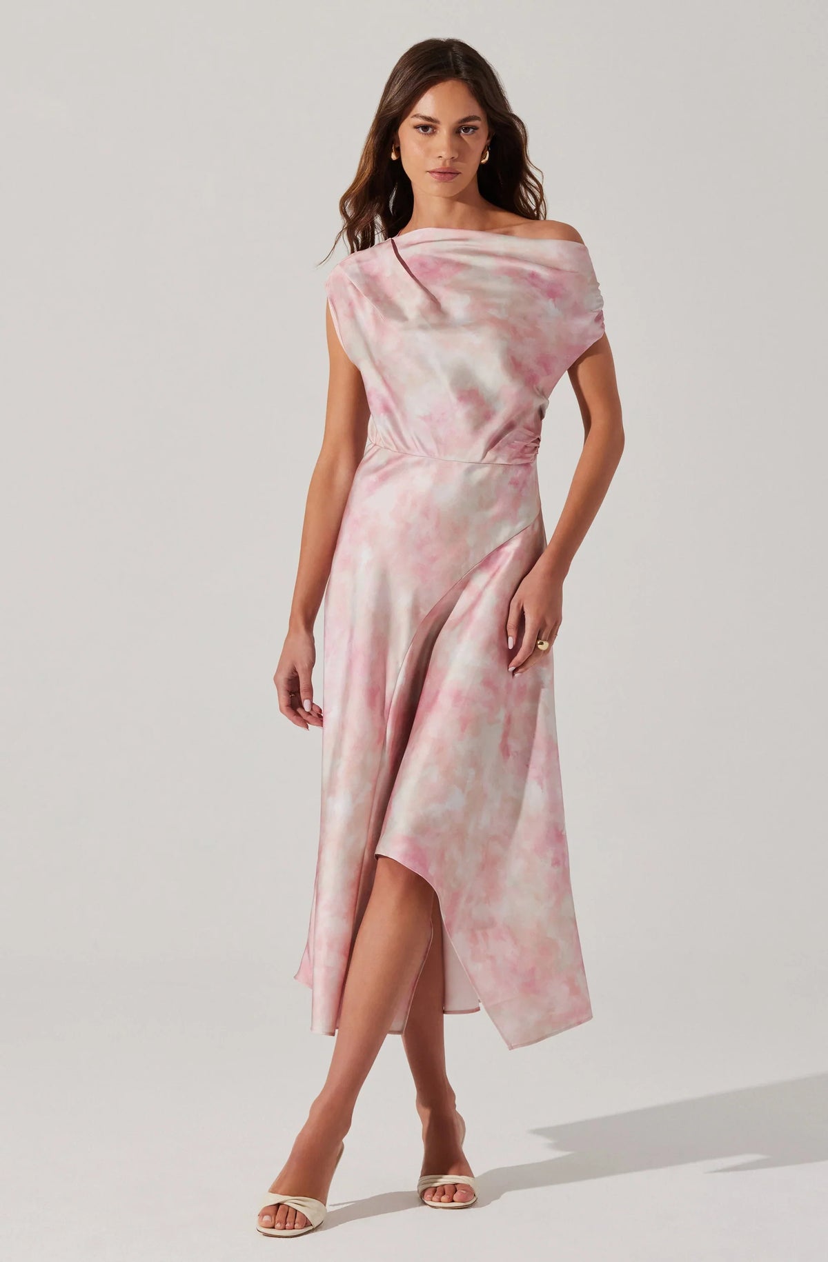 Lbruh Mairyn Tie Dye Satin Midi Dress