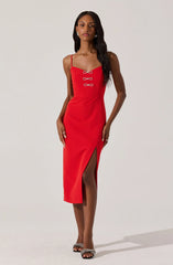 Lbruh Embellished Bow Detail Midi Dress