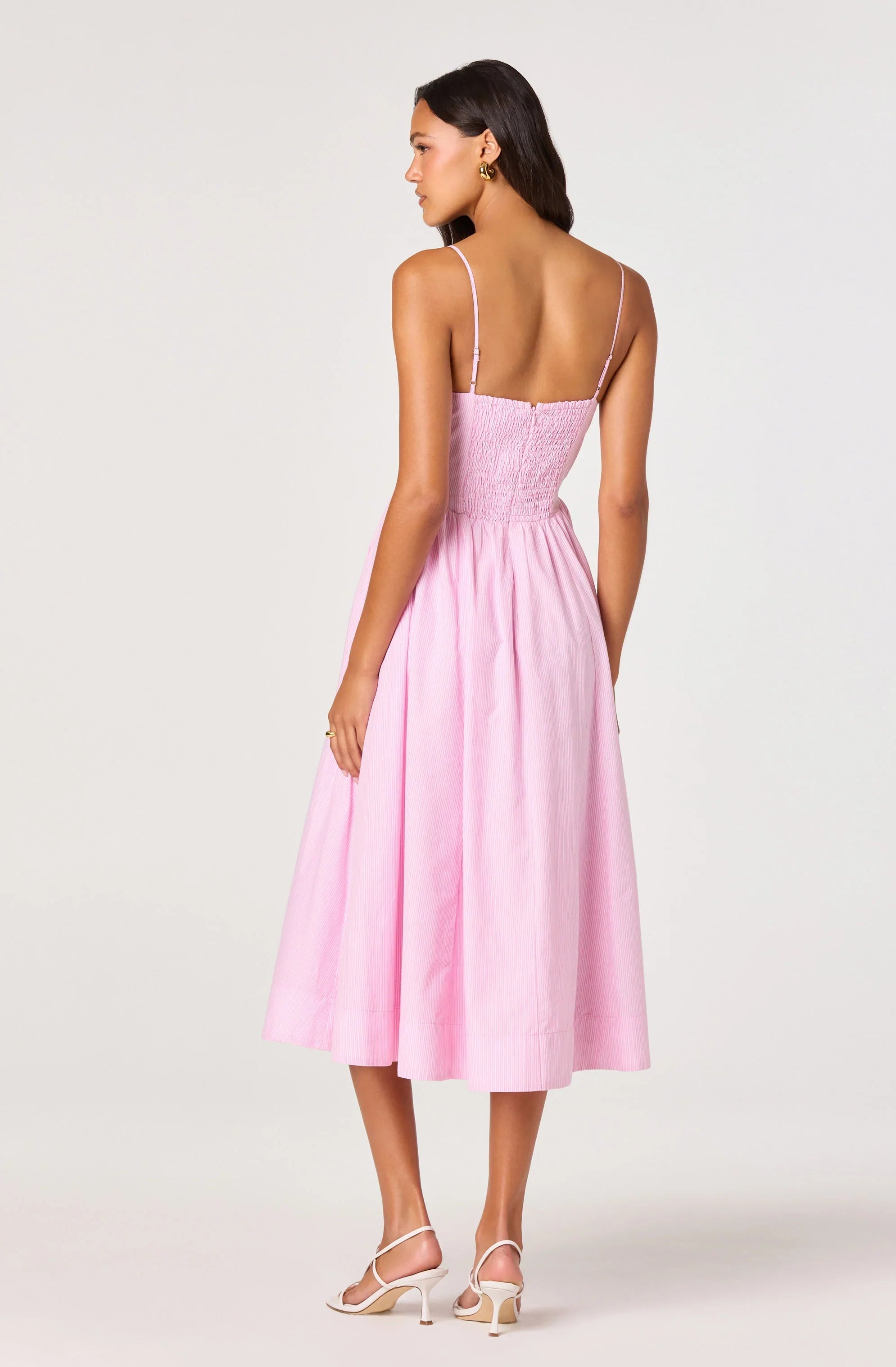 Inixyf Bellamy Striped Sweetheart A-Line Midi Dress