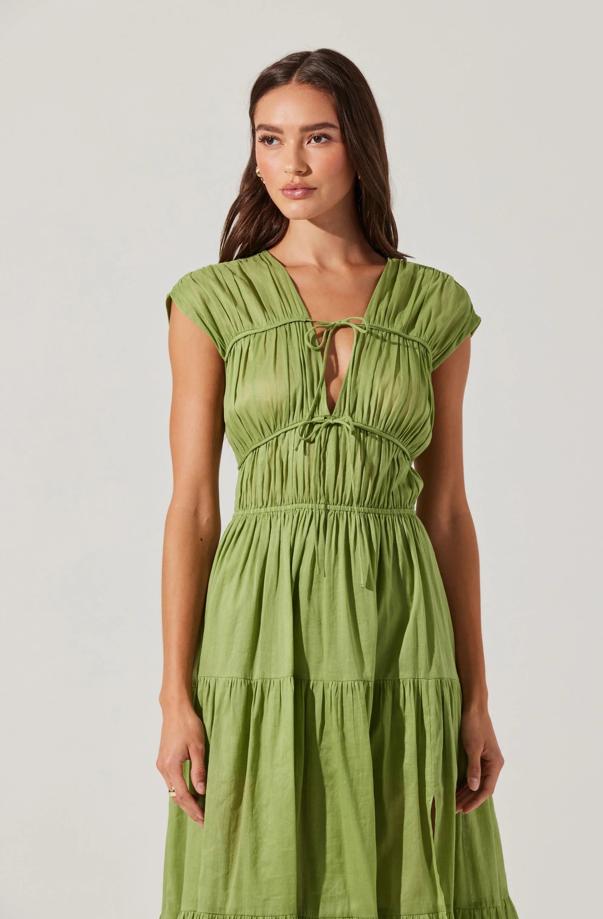 Lbruh Alexandria Shirred Tiered Midi Dress