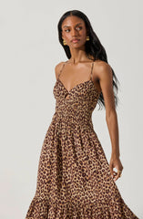 Lbruh Eleni Leopard Print Midi Dress