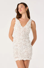 Inixyf Magali 3D Floral Applique Mini Dress