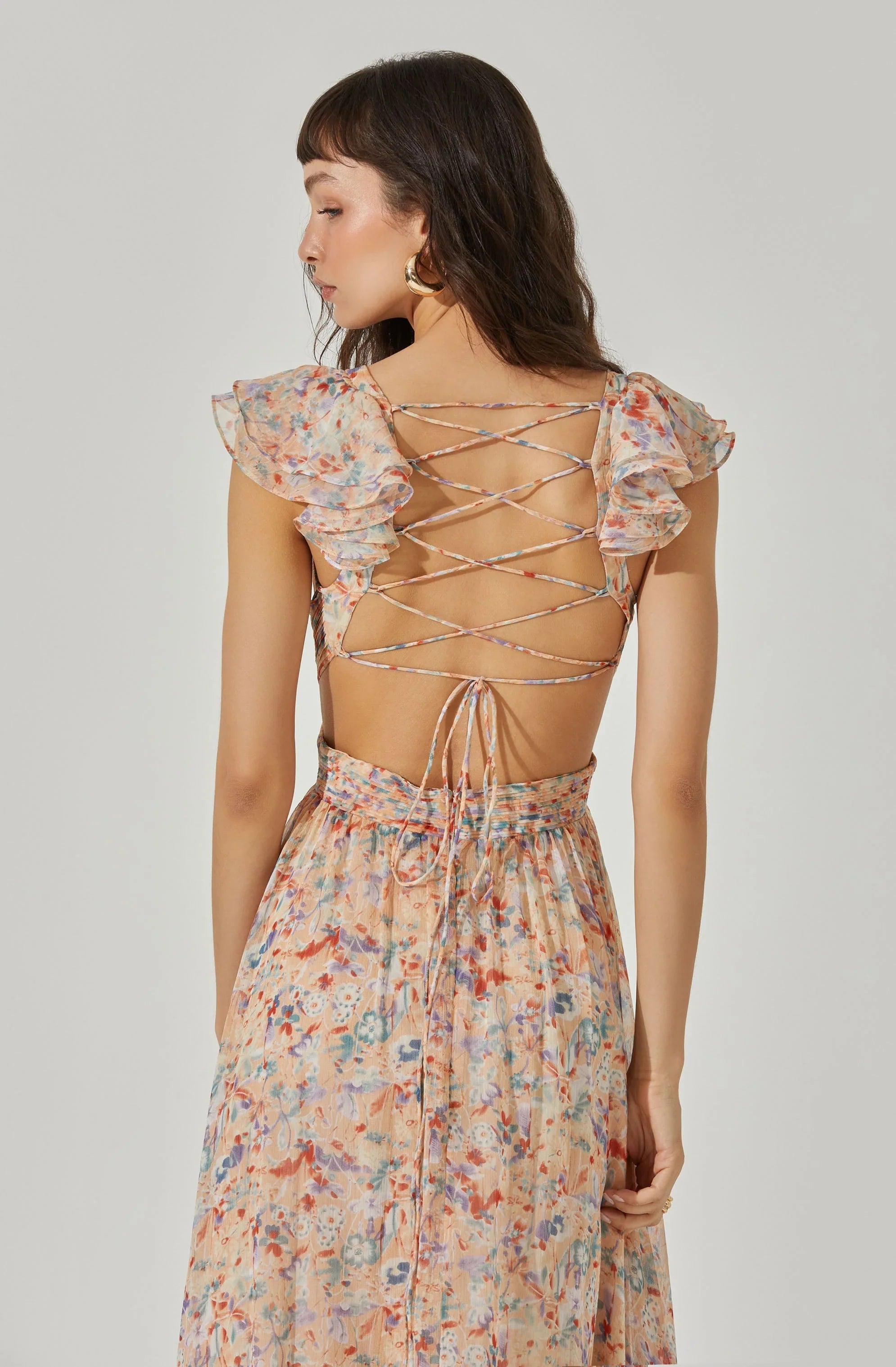 Lbruh Primrose Floral Strappy Back Maxi Dress