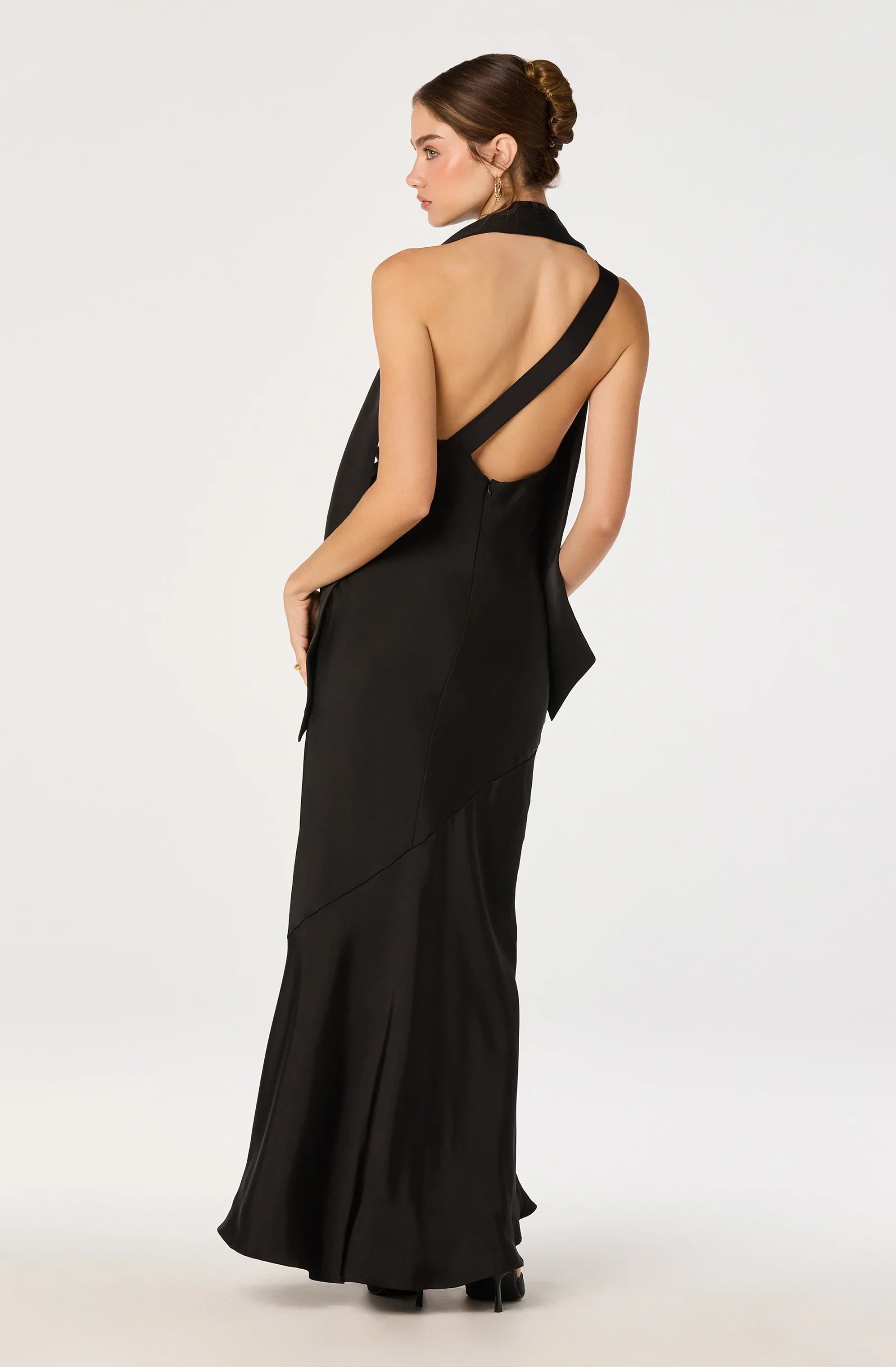 Lbruh Varya Satin Cowl Neck Maxi Dress