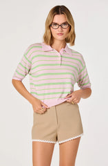 Inixyf Scottie Striped Knit Polo Sweater