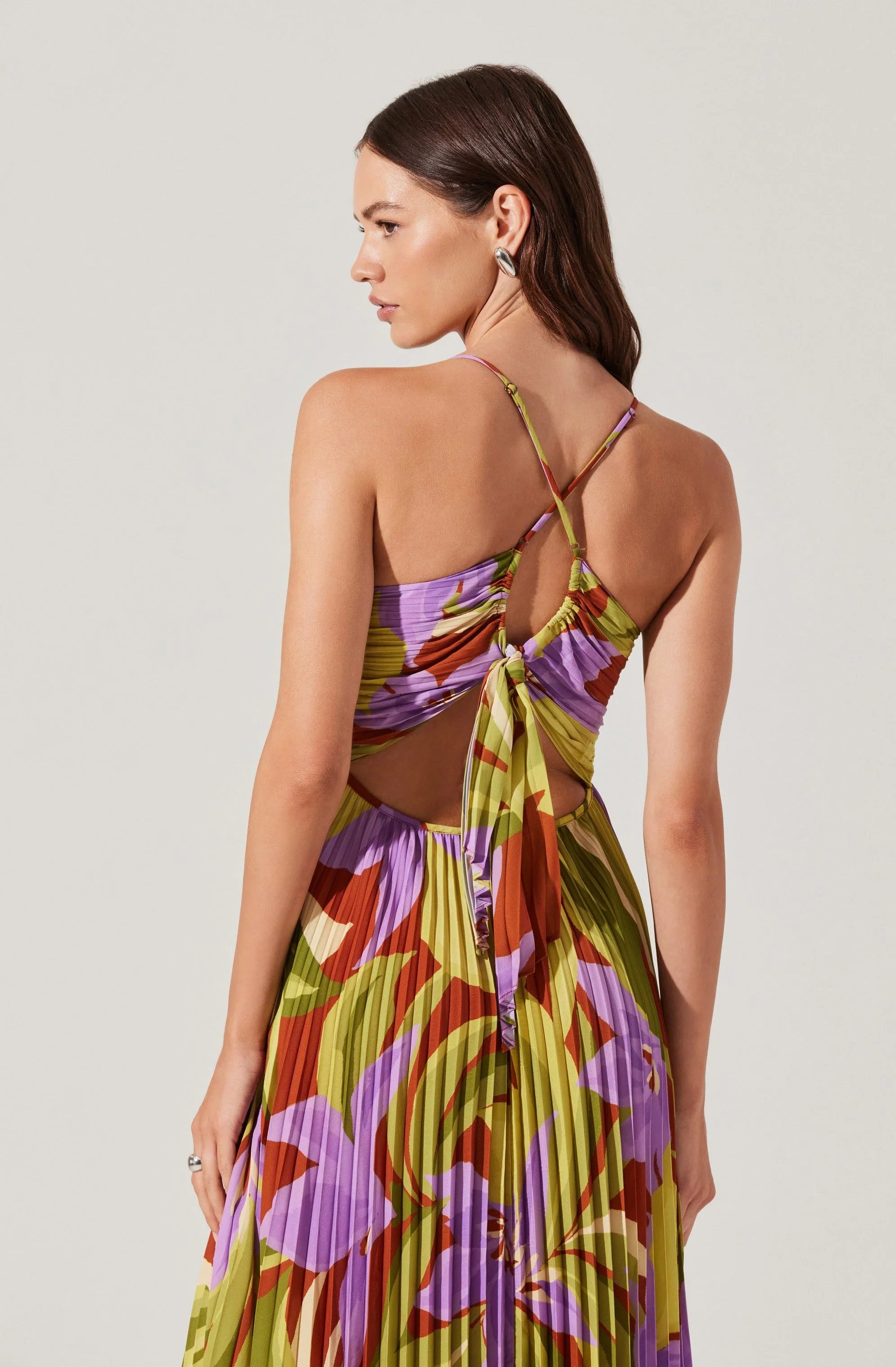 Inixyf Blythe Floral Plisse Midi Dress