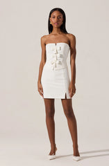 Lbruh Strapless Layered Bow Mini Dress