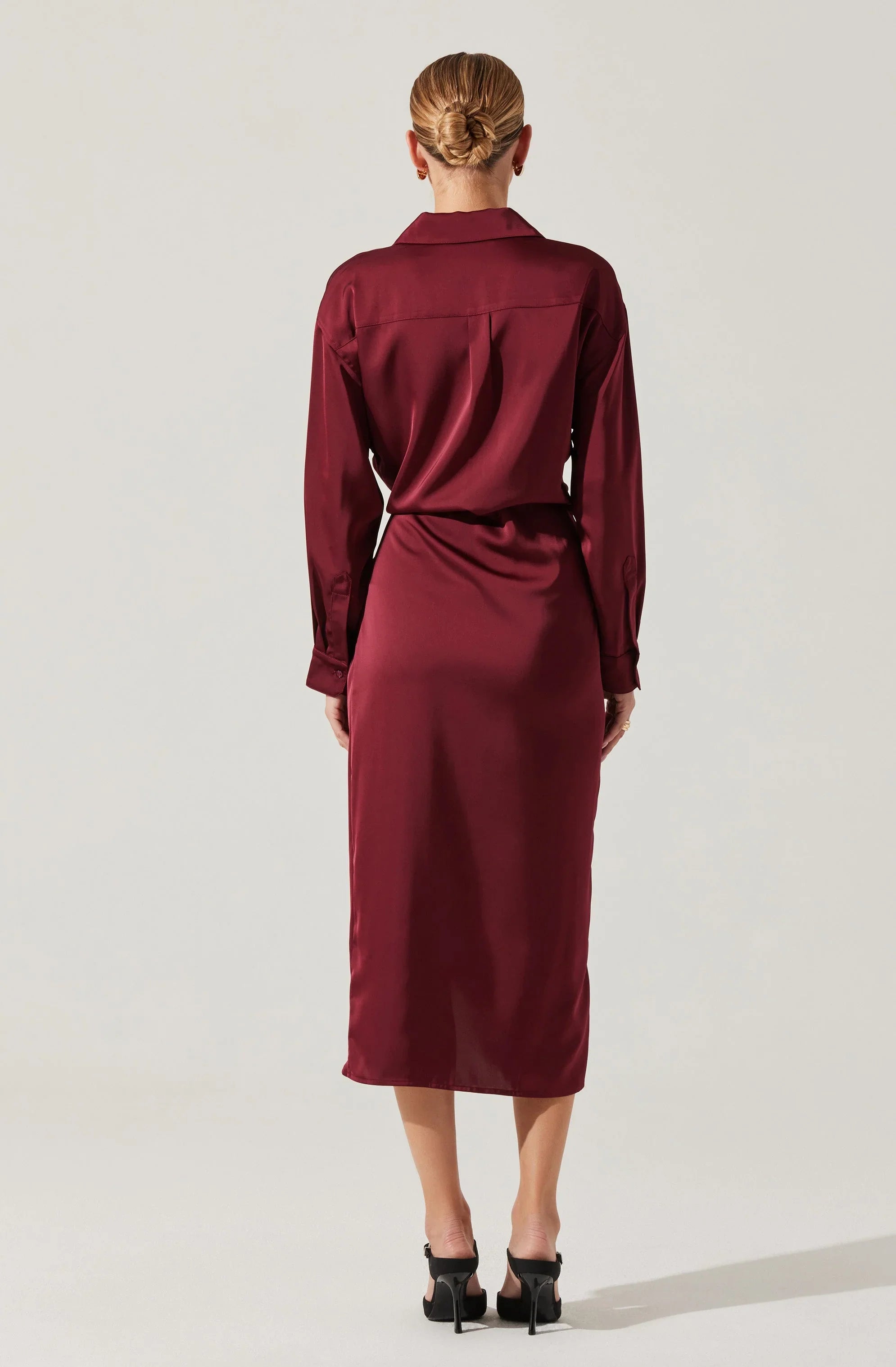 Lbruh Ira Satin Wrap Shirt Dress