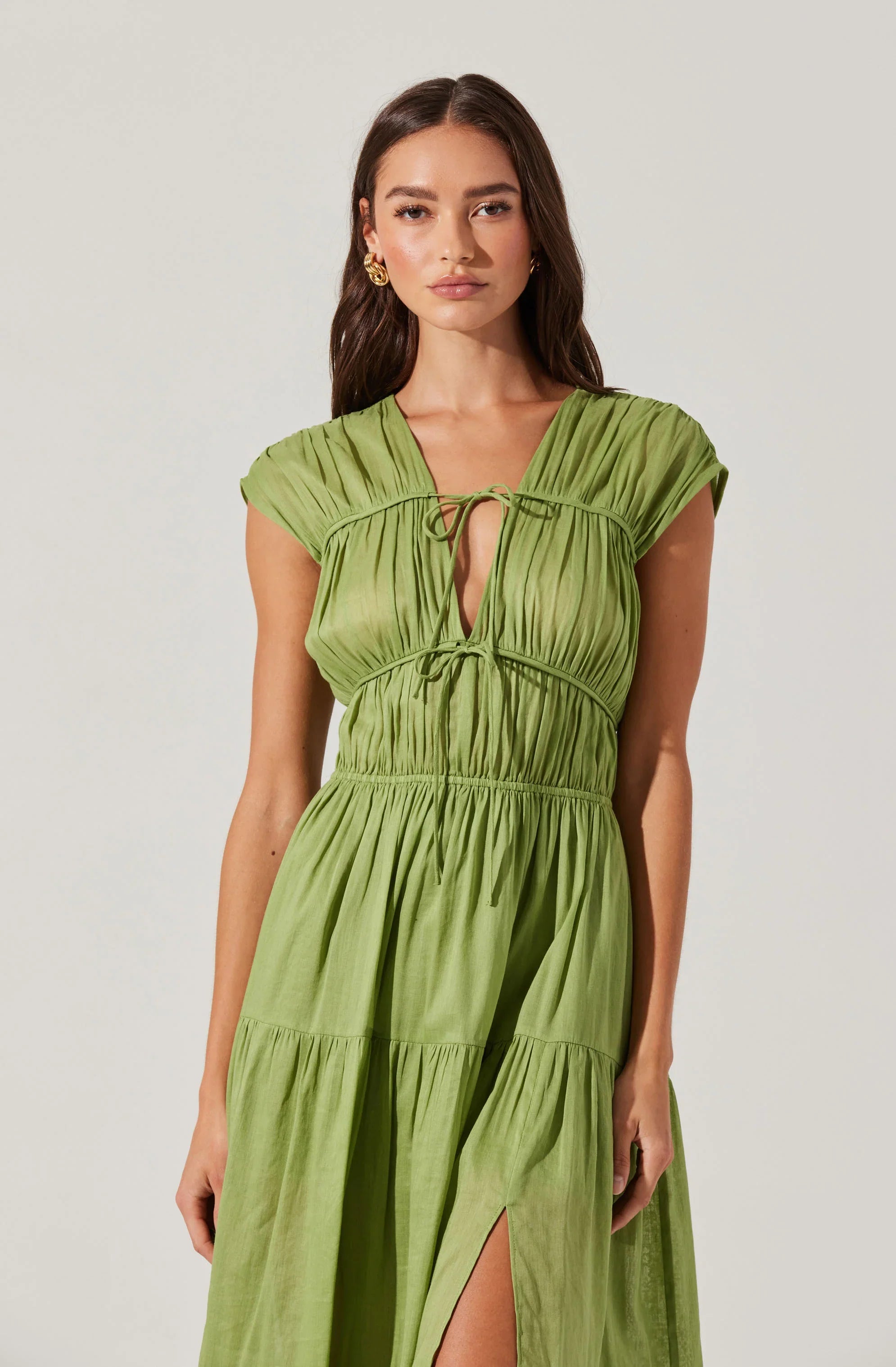 Lbruh Alexandria Shirred Tiered Midi Dress