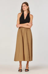 Lbruh Mixed Media Halter Midi Dress