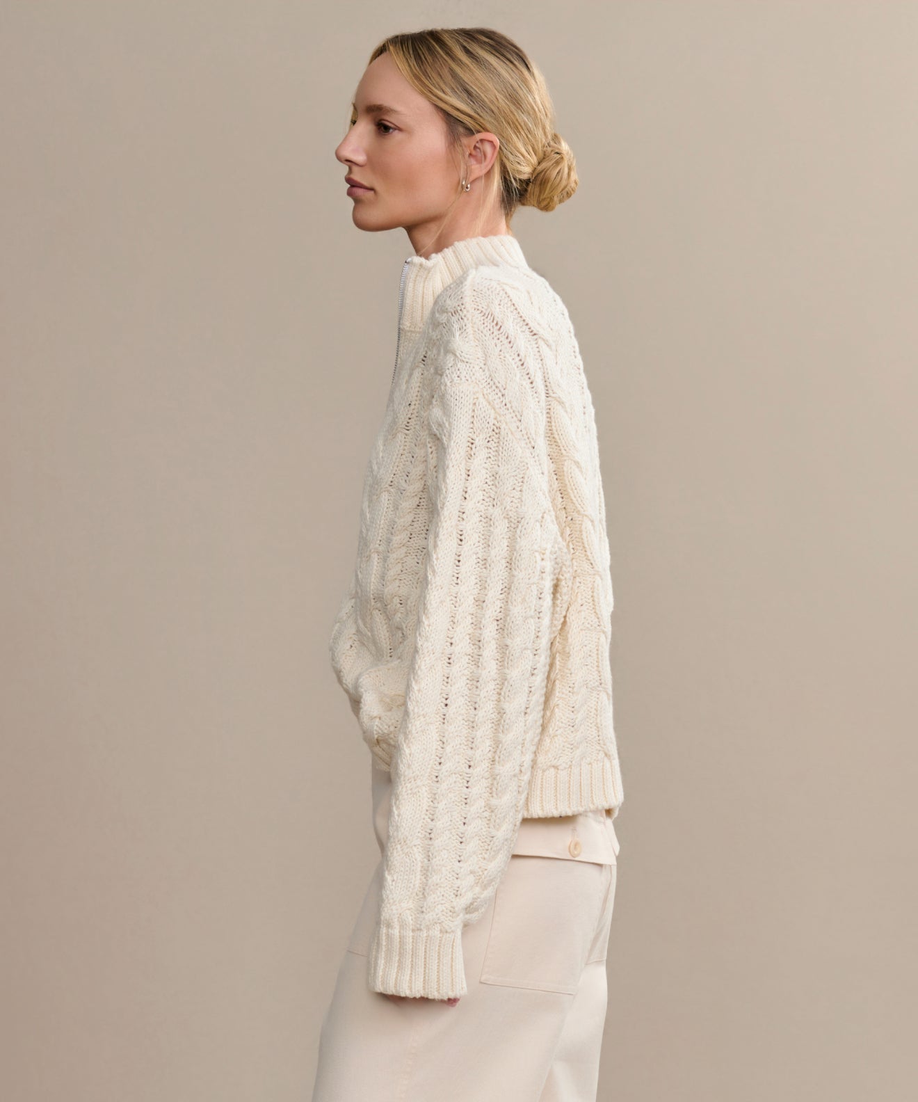 Cotton Cable Half Zip