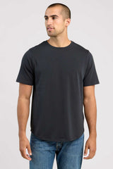 Short Sleeve Curved Hem T-Shirt | Black
