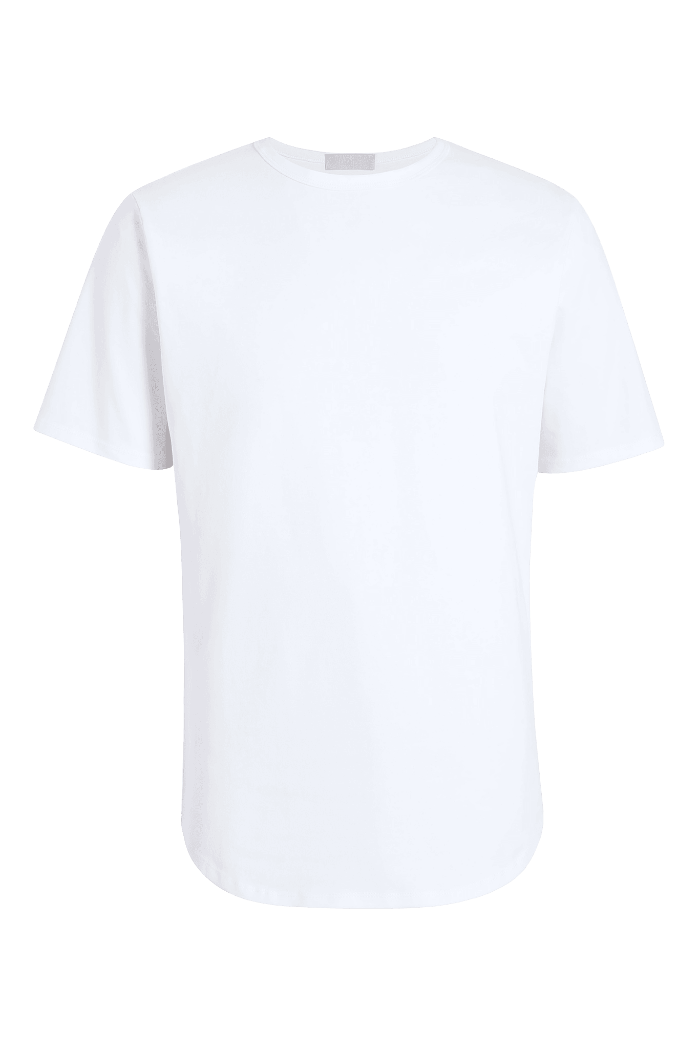 Short Sleeve Curved Hem T-Shirt | White