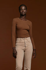 Long Sleeve Ribbed Crewneck Bodysuit