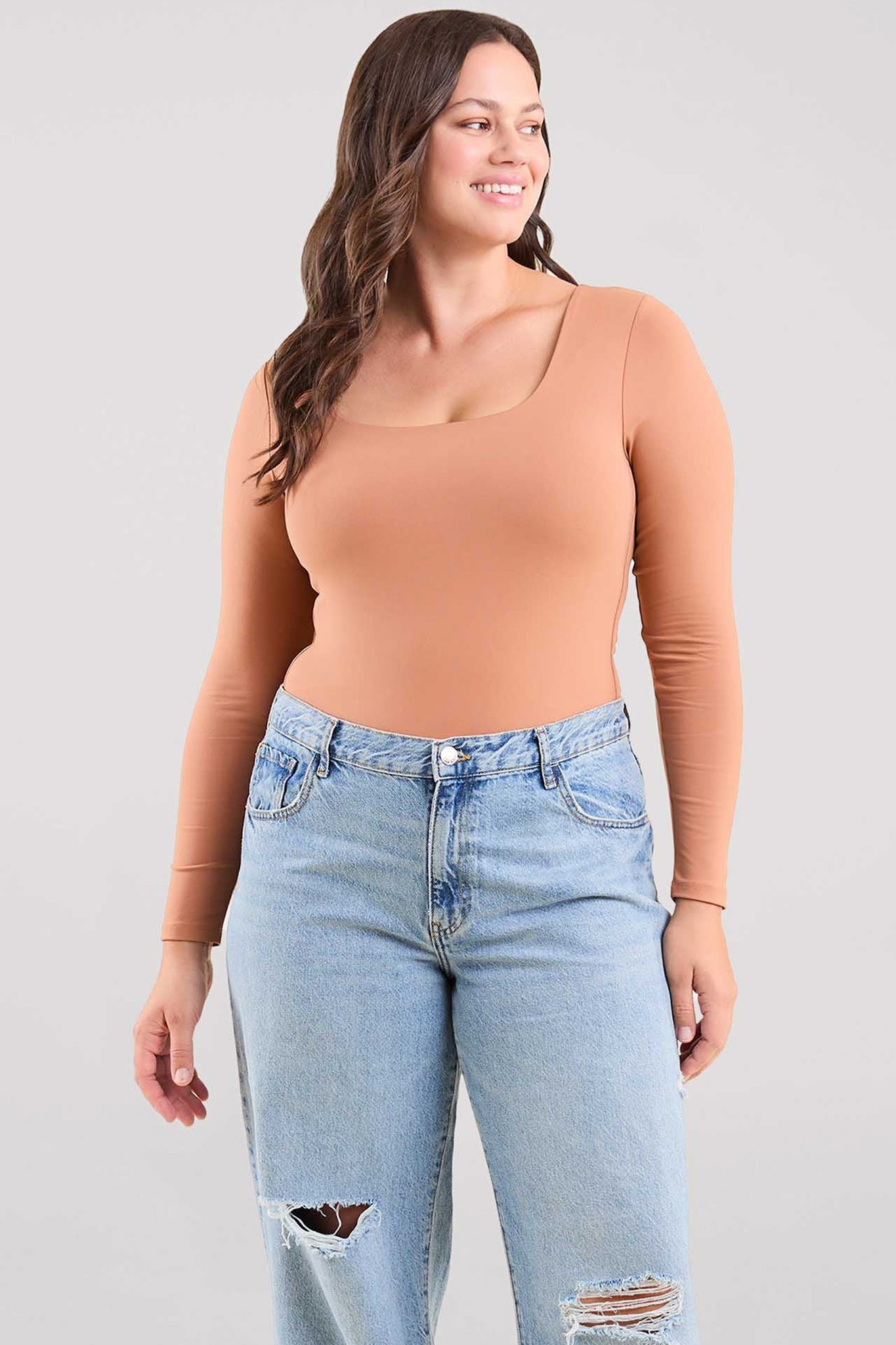 Long Sleeve Square Neck Bodysuit