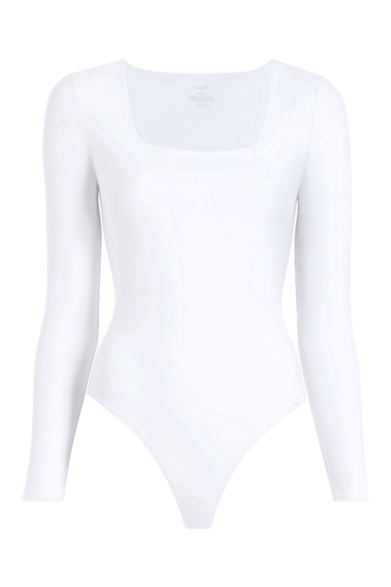 Long Sleeve Square Neck Bodysuit | White