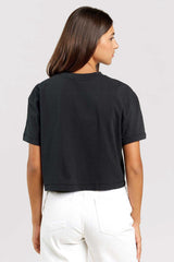 Vintage Cotton Cropped Tee | Black