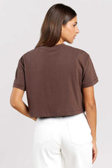 Vintage Cotton Cropped Tee | Coffee