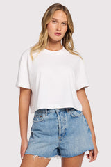 Vintage Cotton Cropped Tee | White
