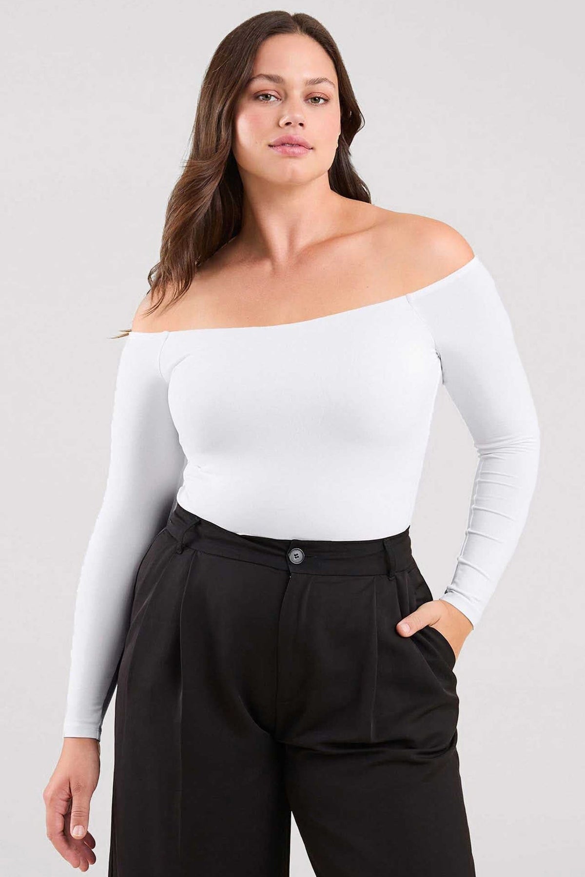 Off The Shoulder Bodysuit | White