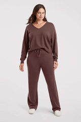 Luxe Knit Wide Leg Pant | Coffee