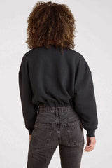 Vintage Fleece Cinch Waist Sweatshirt | Black