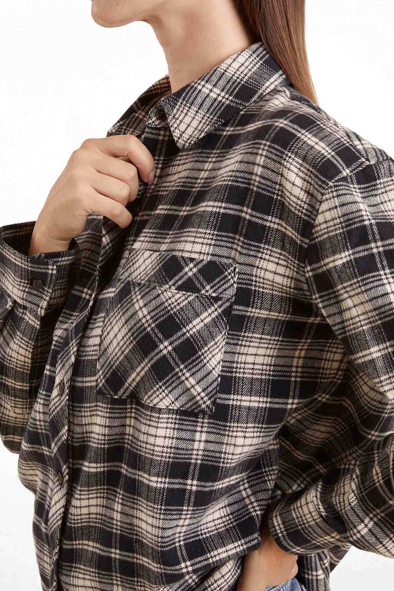 Boyfriend Flannel | Black/Bone