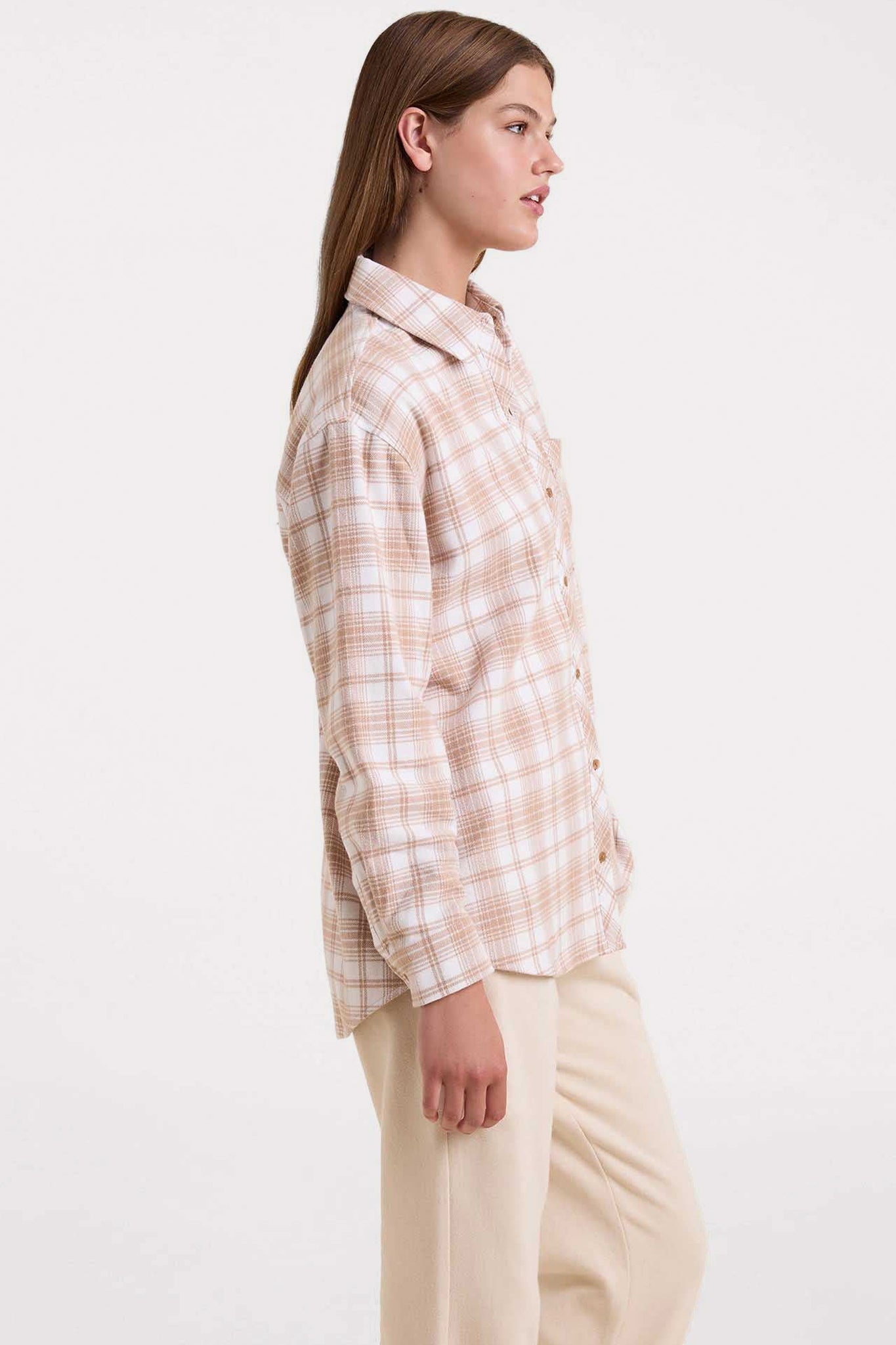 Boyfriend Flannel | White/Sand