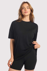 Soft Cotton Oversized Tee | Black
