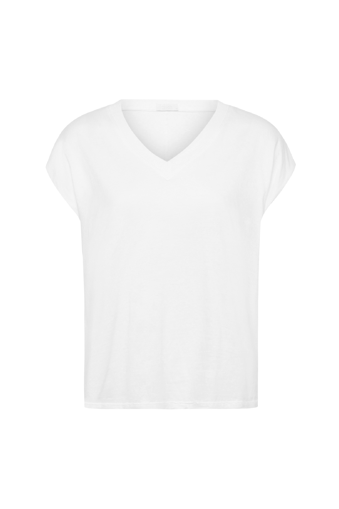 Soft Cotton V-Neck Muscle Tee | White