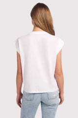 Soft Cotton V-Neck Muscle Tee | White
