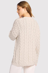 Lightweight Cable Sweater | Bone
