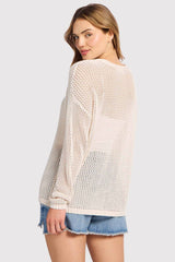 Open Knit Sweater | Bone
