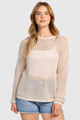 Open Knit Sweater | Bone