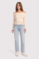 Slinky Rib Off-The-Shoulder Shirt | Bone