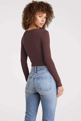 Hook & Eye Bodysuit | Coffee